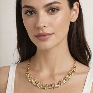 NWT Rare Anthropologie The Restored Vintage Collection Crystal Collar Necklace